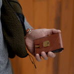 M1 Bifold Wallet // Whiskey Brown Leather + Slate Gray Chassis