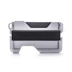 D01 Dapper Wallet // Jet Black Leather + Satin Silver Chassis