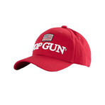 Top Gun® Logo and Flag Cap // Red