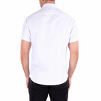 Solid Short Sleeve Button Up Shirt // White (XL)