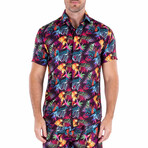 Toucan Play That Game Short Sleeve Button Up Shirt // Black (2XL)