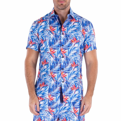 Chasing Palm Trees Short Sleeve Button Up Shirt // White (XS)