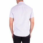 Micro Pattern Short Sleeve Button Up Shirt // White (XS)