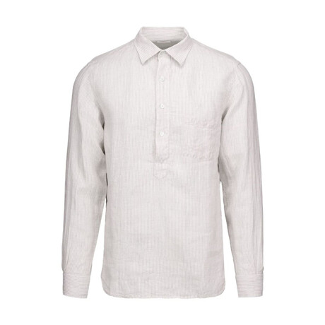Amalfi Popover Linen Shirt // Salt (S)