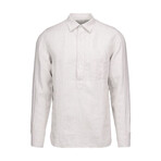 Amalfi Popover Linen Shirt // Salt (S)
