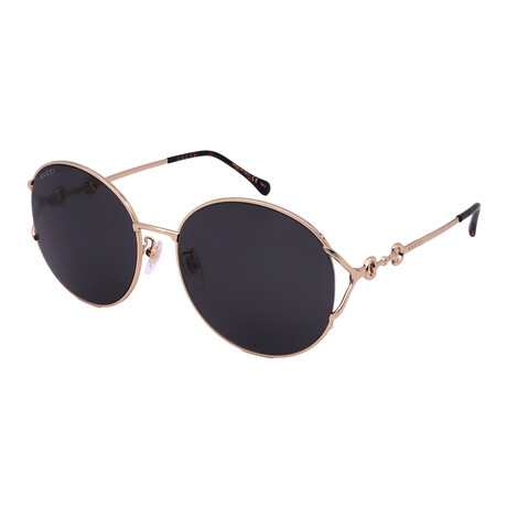 Gucci // Women's GG1017SK 001 Round Sunglasses // Gold + Gold-Gray