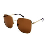 Gucci // Women's GG0802S 002 Square Sunglasses // Gold + Brown