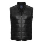 Oscar Leather Vest // Black (M)