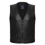 Griffin Leather Vest // Black (3XL)