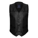 Greg Leather Vest // Black (S)