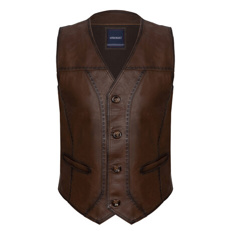 Harry Leather Vest // Chestnut (S)