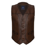 Harry Leather Vest // Chestnut (2XL)