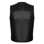 Griffin Leather Vest // Black (M)
