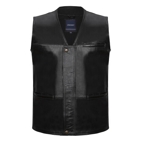 Conner Leather Vest // Black (S)