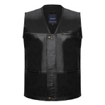 Conner Leather Vest // Black (3XL)