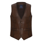 James Leather Vest // Chestnut (3XL)