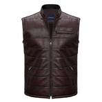 Oliver Leather Vest // Bordeaux (L)