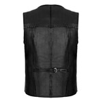 Greg Leather Vest // Black (2XL)