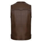 Kyler Leather Vest // Chestnut (XL)