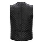 Caden Leather Vest // Black (2XL)