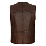 Harry Leather Vest // Chestnut (3XL)