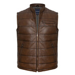 August Leather Vest // Chestnut (S)