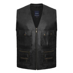 Dean Leather Vest // Black (3XL)