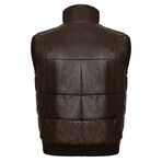 Adam Leather Vest // Brown (3XL)