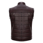 Oliver Leather Vest // Bordeaux (XL)