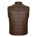 August Leather Vest // Chestnut (XL)