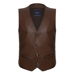 Bennett Leather Vest // Chestnut (S)