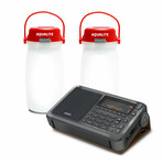 Elite Executive Radio + 2 Aqualite Solar Powered Lantern/Emergency Kit