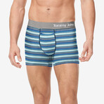 Cool Cotton 4" Boxer Brief // River Blue Tabloid Stripe (S)