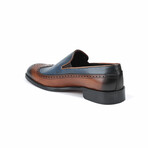 Lionel Split Color Perforated Loafer // Tobacco + Dark Blue (Euro: 45)