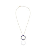 Fine Jewelry // 18K Yellow Gold Hexagon Lapis Ring + Necklace // Ring Size: 5.75 + 16" // New