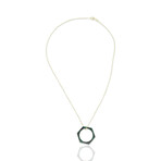 Fine Jewelry // 18K Yellow Gold Hexagon Malachite Ring + Necklace // Ring Size: 5.75 + 16" // New