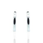 18K White Gold Diamond Hoop Earrings // New