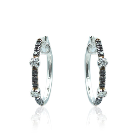 Superoro // 18K White Gold Diamond Earrings // New