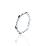 Superoro // 18K White Gold White + Black Diamond Ring I // Ring Size: 6.75 // New