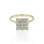 14K Yellow Gold Diamond Ring // Ring Size: 7 // New