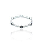 Superoro // 18K White Gold White + Black Diamond Ring I // Ring Size: 6.75 // New