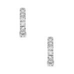 18K White Gold Diamond Hoop Earrings II // New