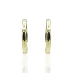 18K Yellow Gold Diamond Hoop Earrings // New