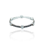 Superoro // 18K White Gold White + Black Diamond Ring // Ring Size: 6.75 // New