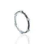 Superoro // 18K White Gold White + Black Diamond Ring // Ring Size: 6.75 // New