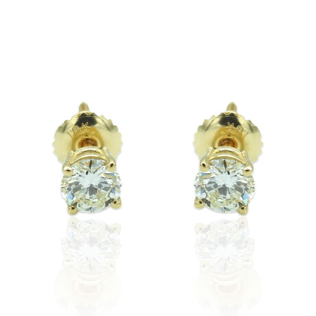 Fine Jewelry // 18K Yellow Gold Diamond Stud Earrings I // New