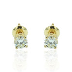 Fine Jewelry // 18K Yellow Gold Diamond Stud Earrings I // New
