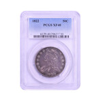 1822 Capped Bust Half Dollar // PCGS Certified XF40 // Deluxe Collector's Pouch