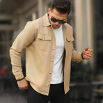 Double Pocket Shirt // Beige (S)