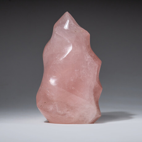 Genuine Polished Rose Quartz Flame // 421g